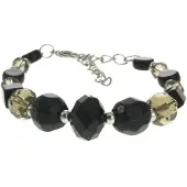 Behave - Armband zwart facetkraal - stijlvol detail voor avondoutfit