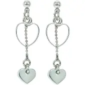 Behave - Oorbellen dames hanger hart - zilverkleur - romantisch stijlvol