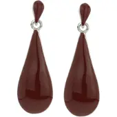 Behave Rode druppelvormige oorhanger - - Elegante mode-accessoire