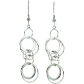 Behave - Oorhangers dames - Geometrische look - Zilverkleur met ringen