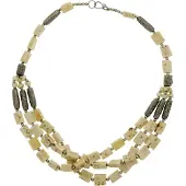 Behave - Ketting Crème-Zilverkleur - 61,5 cm - Elegante Stijl