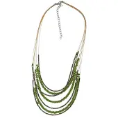 Behave - Ketting met groene houten kralen - Bohemian zomerstijl