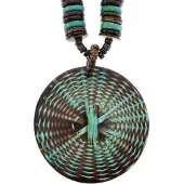 Behave - Houten kralenketting - Boho look - Met ronde hanger