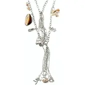 Behave - Zilverkleurige ketting strandstijl - Schelpen en bedels