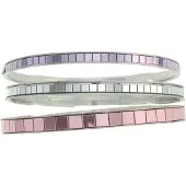 Behave - Bangle set met spiegelaccent - zilverkleur - trendy layering