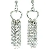 Behave - Dames oorbellen - Hartjes hangers zilverkleur romantisch 4,8 cm