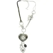 Behave - Korte ketting met hartvormige hanger en kristalstenen 40 cm (+ verlengketting)