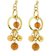 Behave - Goudkleurige oorhangers met kralenmix - Bohemian chic stijl