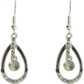 Behave - Oorhangers druppel steentjes - Glanzende look - 3,7 cm