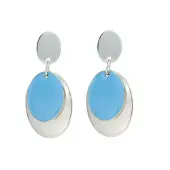 Behave - Oorbellen ovaal blauw accent - Statement voor zomer en avond