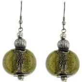 Behave - Oorhangers dames - Groene glaskraal - Retro stijl - Handgemaakt