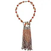 Behave - Lange bruine ketting met hanger 42cm