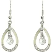 Behave - Oorhangers druppel steentjes - Glam stijl - 3,7 cm