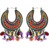 Behave - Oorhangers met kralen - Bohemian festivalstijl - Multicolor