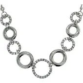 Behave ketting zilverkleur met steentjes 41 cm - elegante cirkelontwerpen