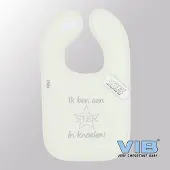 Vib - Slabbetje Luxe velours - Ik ben een STER in Knoeien! (Mint) - Babykleertjes - Slabbetjes - zwangerschap aankondiging - baby aankondiging