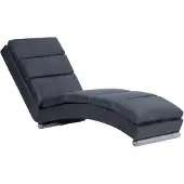 vidaXL Chaise longue kunstsuède grijs