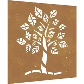 VD Home Furnishing Wanddecoratie tuin boomontwerp 55x55 cm cortenstaal