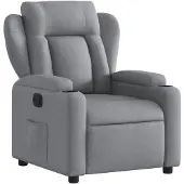 vidaXL Fauteuil verstelbaar stof lichtgrijs