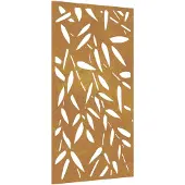 vidaXL Wanddecoratie tuin bamboebladontwerp 105x55 cm cortenstaal