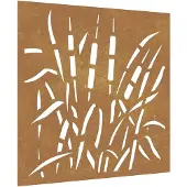 vidaXL Wanddecoratie tuin grasontwerp 55x55 cm cortenstaal