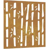 vidaXL Wanddecoratie tuin bamboe-ontwerp 55x55 cm cortenstaal