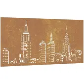 vidaXL Wanddecoratie tuin skyline-ontwerp 105x55 cm cortenstaal
