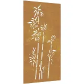 vidaXL Wanddecoratie tuin bamboe-ontwerp 105x55 cm cortenstaal