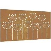 vidaXL Wanddecoratie tuin bloemenontwerp 105x55 cm cortenstaal