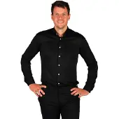 Coppens Herenhemd Basic colour zwart | Maat S