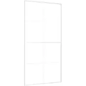 vidaXL Schuifdeur 102,5x205 cm ESG-glas en aluminium wit