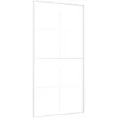 vidaXL Schuifdeur 102,5x205 cm mat ESG-glas en aluminium wit