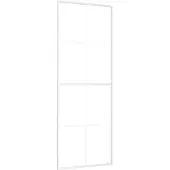 vidaXL Schuifdeur 76x205 cm mat ESG-glas en aluminium wit