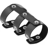 Darkness Darking beschikbare leer double penis en testicles ring 1 St