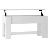 vidaXL Salontafel 101x49x52 cm bewerkt hout hoogglans wit