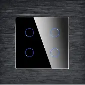 Perfect Switches TOUCH SCHAKELAAR | ALUMINIUM | ZWART | AAN/UIT | VIERVOUDIG | WIFI + RF