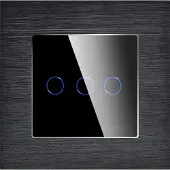 Perfect Switches TOUCH SCHAKELAAR | ALUMINIUM | ZWART | AAN/UIT | DRIEVOUDIG | WIFI + RF