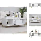 vidaXL Salontafel 90x50x36,5 cm bewerkt hout wit