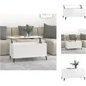 vidaXL Salontafel 90x44,5x45 cm bewerkt hout hoogglans wit