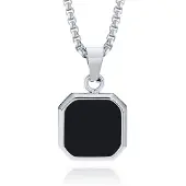 Mendes Ketting met Hanger - 15mm vierkant met Agaat