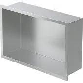ECD-Germany Douchebak 30x20 cm zilver roestvrij staal wandnis Douchebak LuxeBad