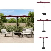 vidaXL Parasol dubbel dak 316x145 cm bordeauxrood