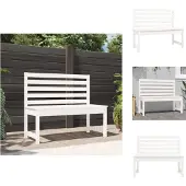 vidaXL Tuinbank 109 cm massief grenenhout wit