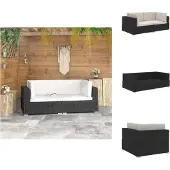 vidaXL Hoekbanken 2 st met kussens poly rattan zwart