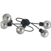 LINDBY - Elaina 5 Plafondlamp Black/Smoke