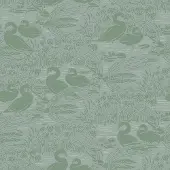 Laura Ashley Swans Behang - Dieren - 10mx52cm - Groen