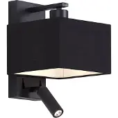 QAZQA Moderne wandlamp zwart vierkant met leeslamp - Puglia