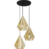 QAZQA Industriële hanglamp goud met mesh 3-lichts - Carcass