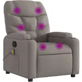 vidaXL Massagestoel verstelbaar stof taupe