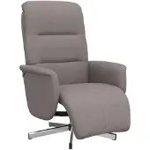 vidaXL Fauteuil verstelbaar met voetensteun stof taupe
